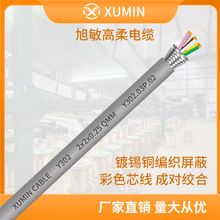 國標RVV控制屏蔽線灰色2芯2*0.25高柔電纜PVC護套無氧銅對絞拖鏈