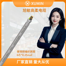 RVVP控制灰色屏蔽電線6芯高柔電纜PVC護套純銅工業電纜6*0.25mm