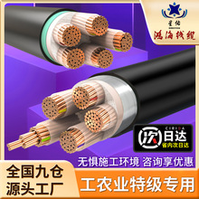 國標YJV/YJV22 0.6/1KV低壓銅芯電纜 4 5芯10～300平方電力電纜線