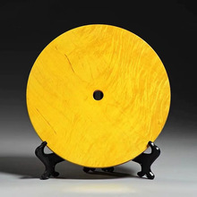 大葉金絲楠木平安扣擺件 喬遷新居禮品辦公室家居客廳酒櫃裝飾