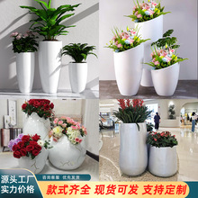 玻璃鋼創意花盆室內裝飾花瓶公園商場市政美陳種植組合移動大花箱