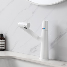 洗手盆招財貓白色萬向旋轉衛生間洗漱台酒店面盆洗臉盆冷熱水龍頭