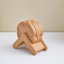廠家直銷竹木杯墊圓形杯托組套裝茶杯隔熱墊可制可印logo茶杯墊
