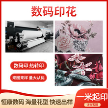 廠家新款幾何花朵貢緞色丁抱枕靠墊滌綸面料海量花型數碼印花加工