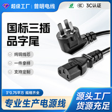 電源線帶插頭工廠國標三插電源線電腦電飯鍋線品字尾國標電源線