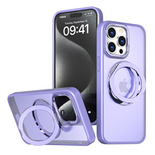 跨境適用蘋果15promax支點手機殼Magsafe旋轉磁吸指環殼iPhone16