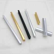 鋁合金拉手衣櫥櫃拉手 啞光雙色一字條形太空鋁家具抽屜直條把手