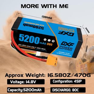 DXF 5200mAh 4S14.8V 80Cm1/10bِ܇RCӲ늳 羳