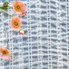 本白剪花雪紡肌理感 滌綸雪紡高密底布春夏服裝連衣裙 童裝漢服