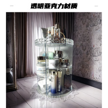 360旋轉化妝品收納盒透明亞克力護膚品口紅置物架桌面收納盒