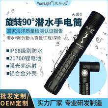 北斗光天璇1潛水手電筒趕海L型90度轉角戶外頭燈USB充手電筒外殼