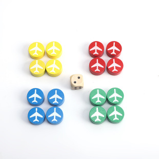 木質飛行棋uv印刷3cm4cm5cm桌游棋子制作圓片切割源頭廠家