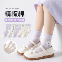兒童襪子女夏季薄款網眼防臭中筒襪女童寶寶襪子春夏卡通諸暨女襪