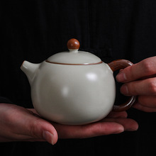 汝窯西施壺陶瓷茶壺泡茶家用茶水壺單壺可養開片泡茶器功夫茶具