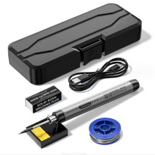 USB電烙鐵 800mah鋰電池充電洛鐵C210烙鐵頭插拔式快升溫工具套裝