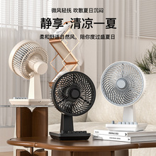 新款日韓桌面搖頭風扇USB大風力循環扇復古台式卧室床頭小風扇