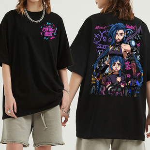 Arcane 2 T Shirts Fashion Men Harajuku Aesthetic Retro Anime