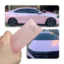 跨境專供汽車PET電光系列金屬櫻花粉改色漆面保護膜改色貼紙整卷