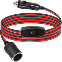 12V24V點煙器公母延長線 車載母頭開關電源 車充設備LED燈