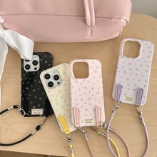 韓系溫柔滿屏碎花鏈條手機殼適用蘋果16PROMAX全包iPhone15pro16