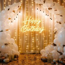 跨境外貿led霓虹燈happybirthday燈牌發光字節日氛圍燈霓虹燈