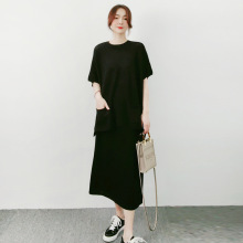 春夏含桑蠶絲ji細羊毛半裙女2023新款松緊腰A版拼接百搭針織裙子