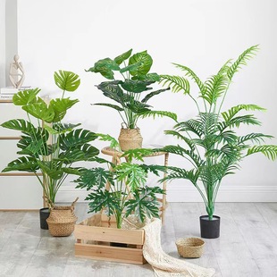 仿真綠植盆栽仿真龜背旅人蕉裝飾假樹吊籃植物 大型盆栽景觀裝飾