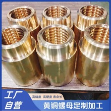 工廠加工黃銅螺母絲桿配套T型內螺紋鎖緊螺母雙切法蘭雙孔圓柱型