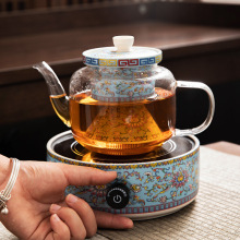 電陶爐圍爐煮茶一整套琺琅彩高顏值茶壺電熱爐玻璃煮茶器套裝家用