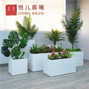 長方形花盆玻璃鋼花箱組合戶外室內辦公室商場簡約花落地大花器