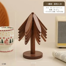 胡桃色一棵樹隔熱墊防燙家用餐桌創意楠竹桌墊擺件墊耐高溫杯墊