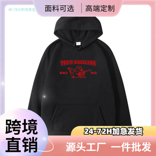 WalTrue Religion Letter Printing Streetwear Winter Flee