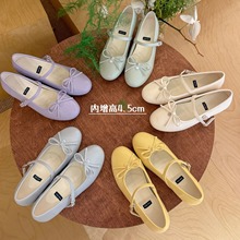 內增高法式溫柔瑪麗珍單鞋女鞋子2025新款春季蝴蝶結配裙子晚晚鞋