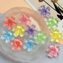 diy樹脂配件冰透花朵發夾頭飾手機殼飾品配件洞洞鞋扣貼片批發