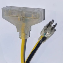 美式5-15P轉扇形掃把插 掃把插三座延長線 三芯電源線延長線