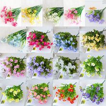 仿真春草蘭花塑料金錢草水仙花戶外家居裝飾人造飾品花藝批發