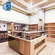 甜品店巧克力玻璃中島櫃特產食品木質展示台糖果可可豆弧形展示櫃