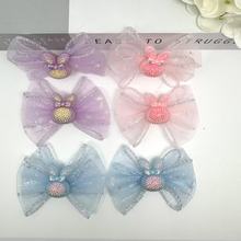 廠家新款公主蝴蝶結鞋花兔子紗網鞋花亞克力樹脂洞洞鞋配件鞋扣配