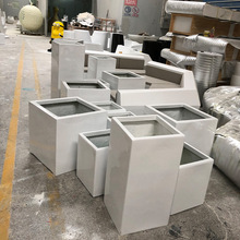 美陳玻璃鋼花盆商場市政花缽方形花缸移動種植池戶外花槽組合花箱