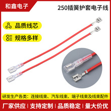 250插簧護套電子線6.3插簧開關連接線蓄電池插簧連接線端子線加工