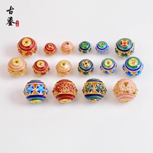 景泰藍花球 古法燒藍滴油琺琅彩隔珠圓珠配件diy手串項鏈珠子配飾