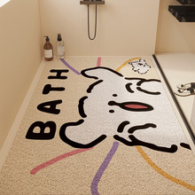 卡通浴室絲圈衛生間排水滿鋪地墊洗澡隔水腳墊防滑淋浴可裁剪墊子