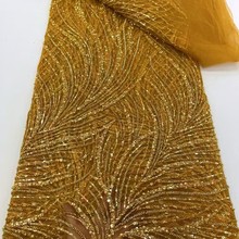 現貨珠管珠綉蕾絲面料婚紗舞台服禮服diy布料亮片綉lace fabric