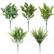 現貨仿真綠植假草室外花園綠化尤加利仿真花家居軟裝假花外貿工廠