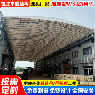 可折疊收縮電動雨棚大型過道遙控伸縮移動雨篷工廠倉庫活動推拉蓬