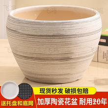 家用陶瓷花盆簡約古典風大號室內外落地多肉蘭花綠植盆栽特大口徑