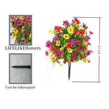 跨境專供紫羅蘭地插假花人造尤加利庭院花園家居戶外裝飾綠植仿真