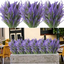 亞馬遜跨境仿真花仿塑料植物假花 戶外防紫外線 人造花薰衣草花