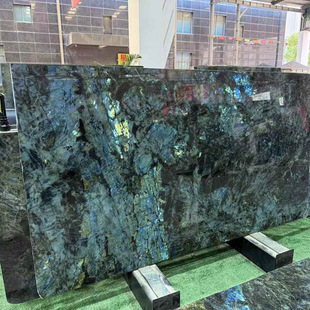 藍翡翠天然大理石桌面訂製餐台櫥櫃面奢石大板電視牆
