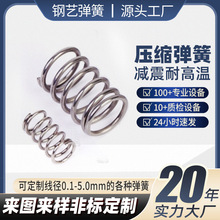 304不銹鋼壓縮彈簧0.1-5.0線徑圓柱彈簧回彈復位按鍵玩具彈簧